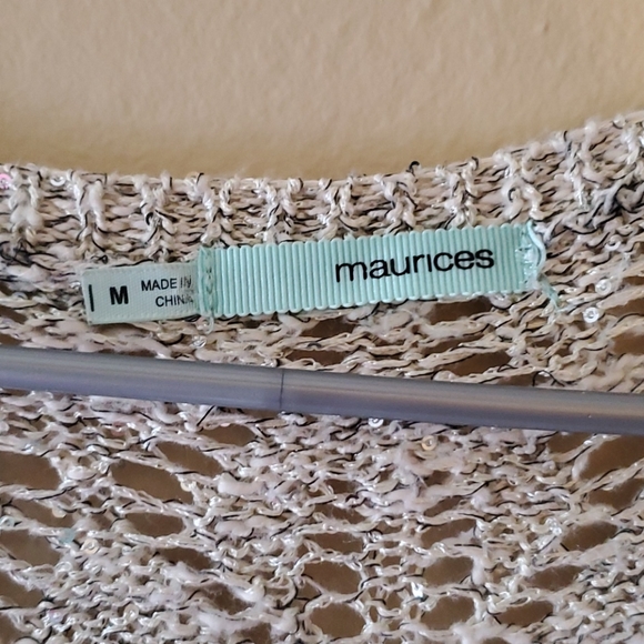 Maurices brand gray and white see through cardigan - Picture 2 of 5